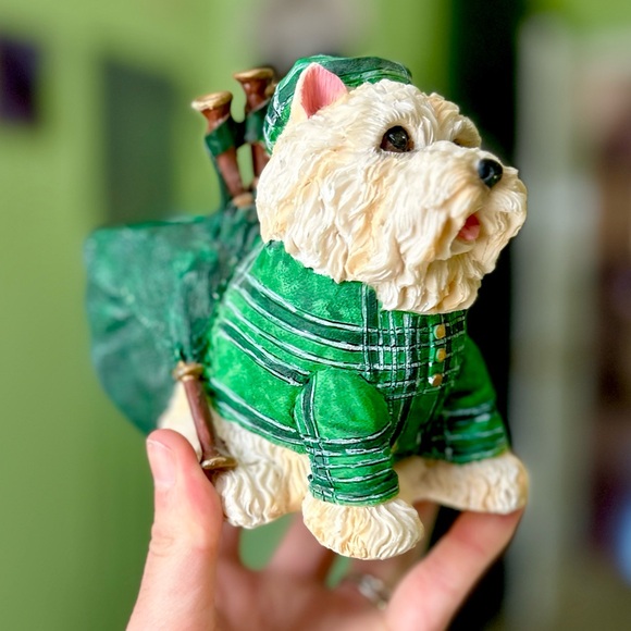 Adorable Westie West Highland White Terrier Dog Home Planter Decor Art Display - Picture 2 of 9